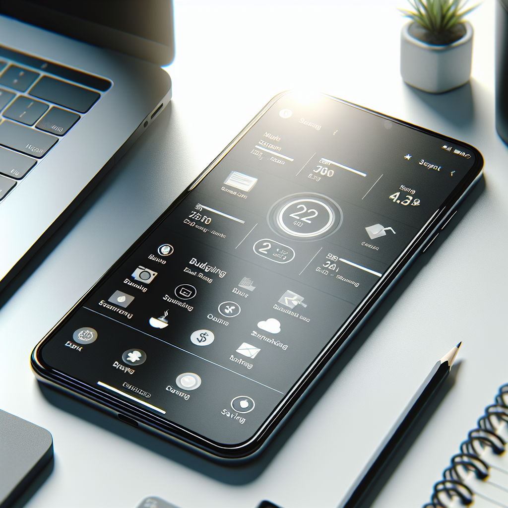 The Best Personal Budgeting Expense Tracking Apps 4 A smartphone displaying a personal finance app interface on a minimalist office desk.
