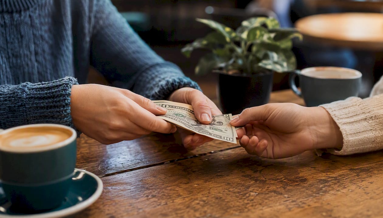 Financial Management Basics For Individuals And Couples 3 Hands exchanging cash for shared expenses