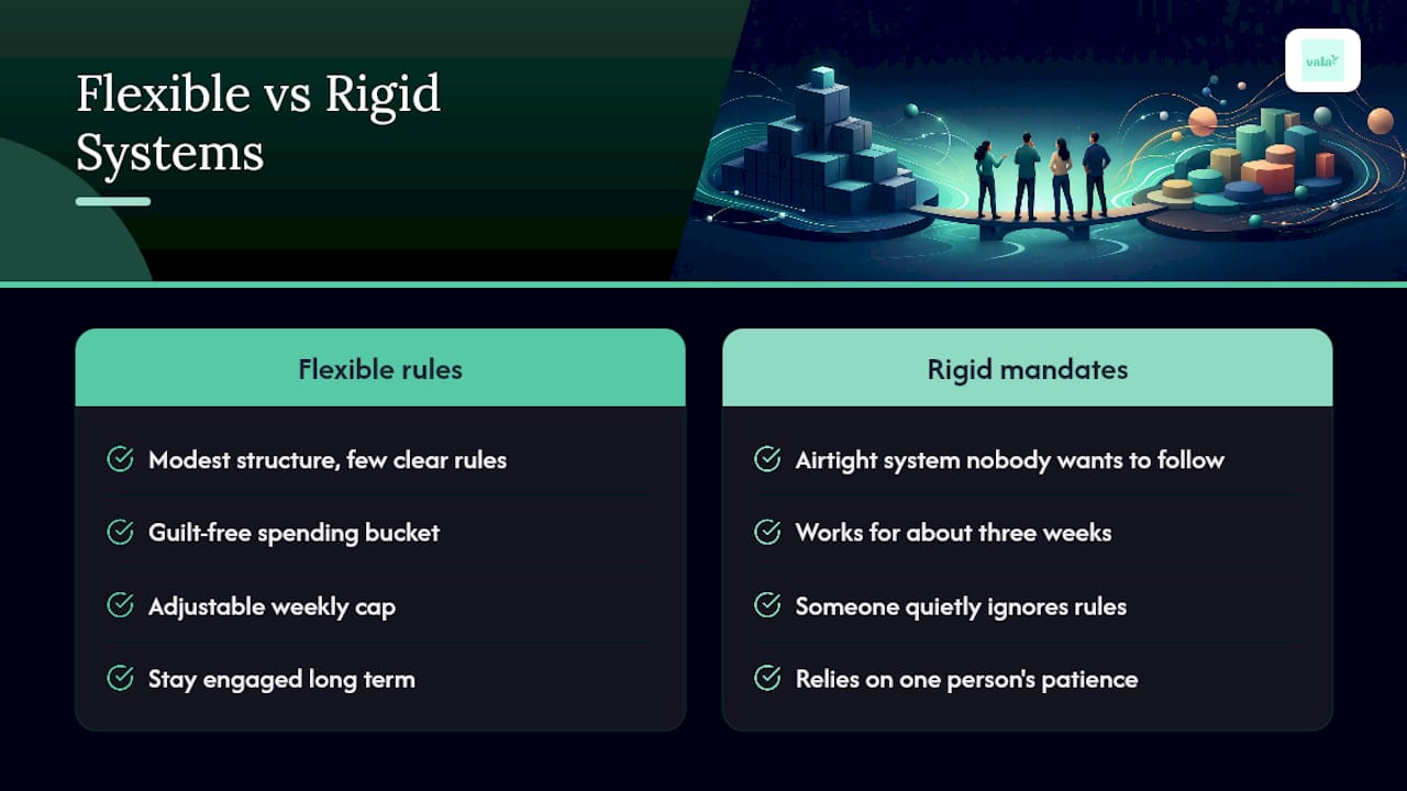Group Budget Rules That Actually Work: Copy-Ready Examples 2 Why Flexible Structure Beats Strict Rules — overview diagram