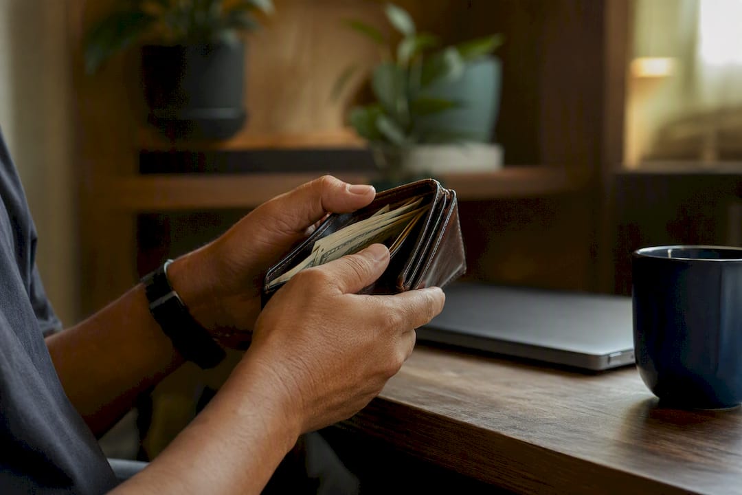 Why Is Saving Money So Hard? The Psychology Behind It 3 Hands nervously holding wallet with cash