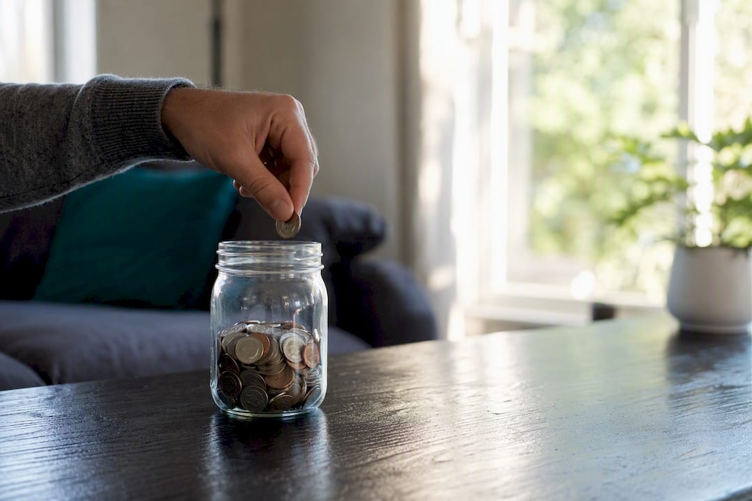 You Can Avoid Overdraft Fees With Three Quick Changes 3 Hand dropping coins into savings jar