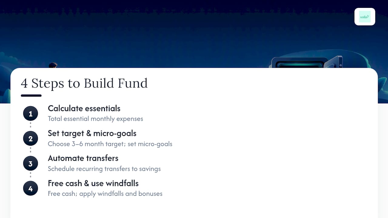 Four-step emergency fund building process