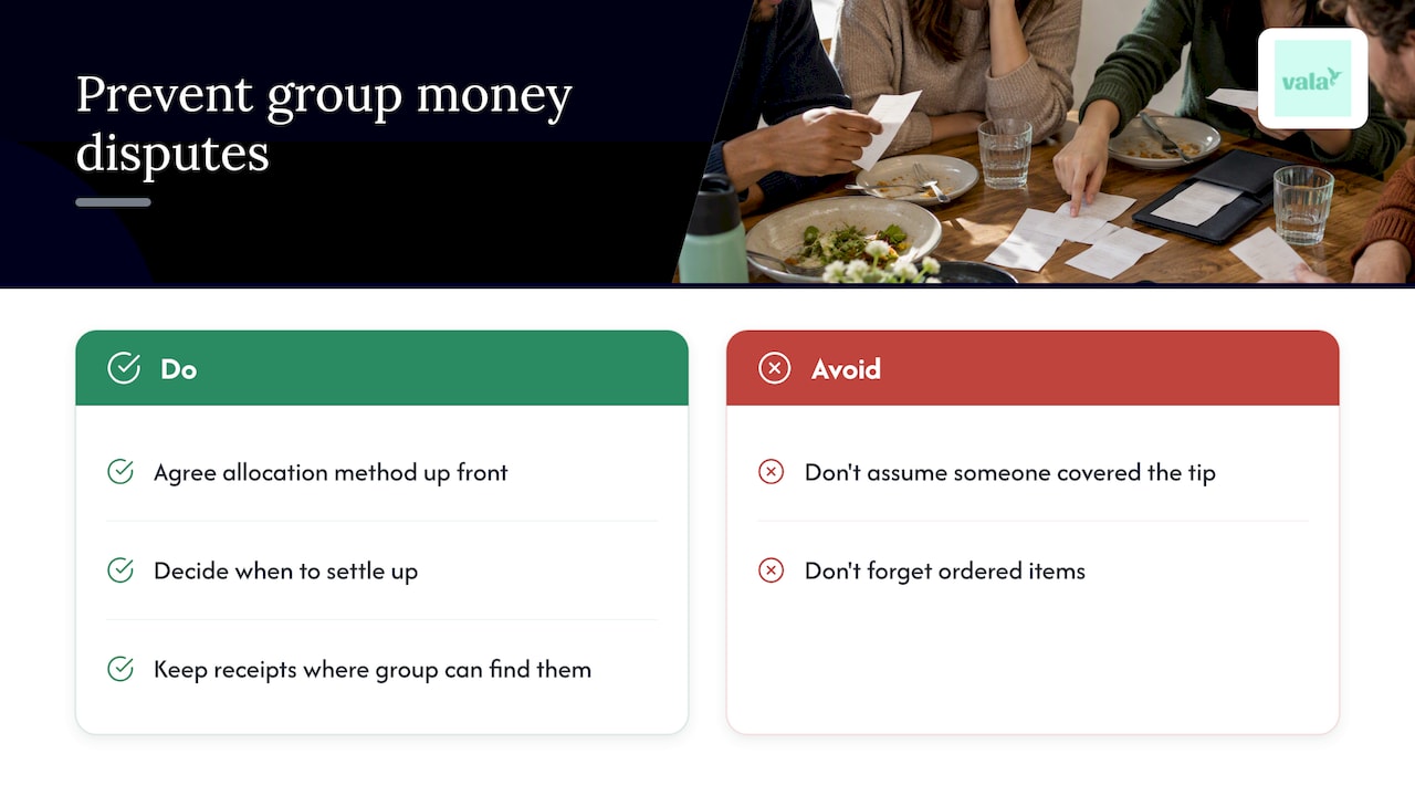 Why precise receipt splits prevent most group money disputes — overview diagram