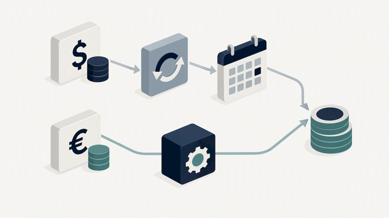 Illustration of multi-currency expense conversion